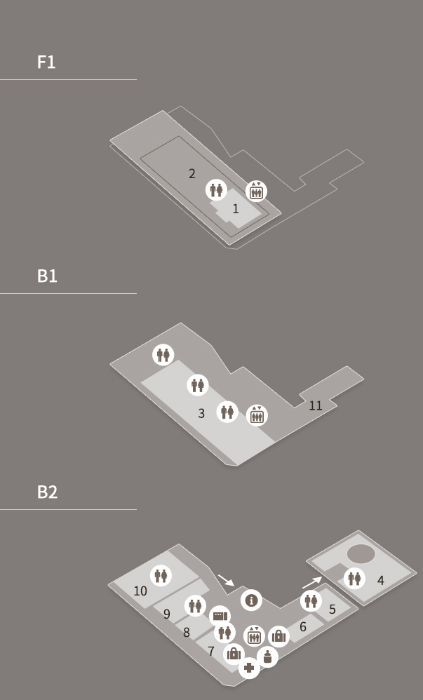 F1, B1, B2 : ACC Children locations