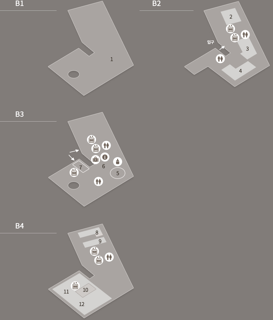 B1, B2, B3, B4 : ACC Archive & Research locations